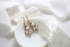 Delicate Antique gold Austrian crystal drop Bridal earrings - SYLVIA