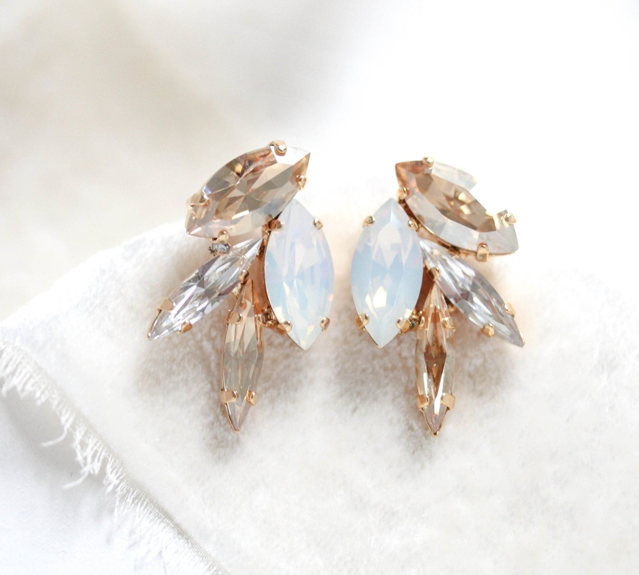 Delicate cluster style Swarovski stud earrings - CHRISTINA - Treasures by Agnes