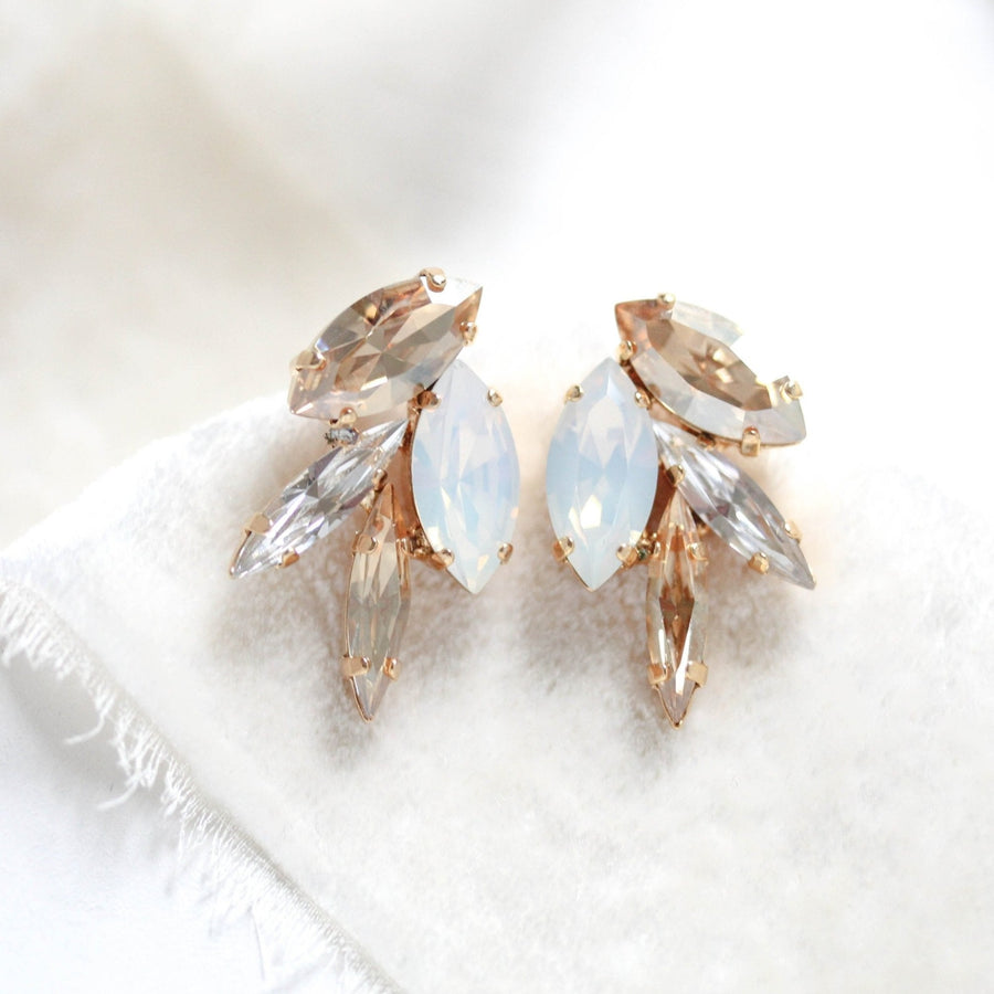 Delicate cluster style Swarovski stud earrings - CHRISTINA - Treasures by Agnes
