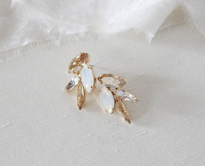 Delicate cluster style Swarovski stud earrings - CHRISTINA - Treasures by Agnes