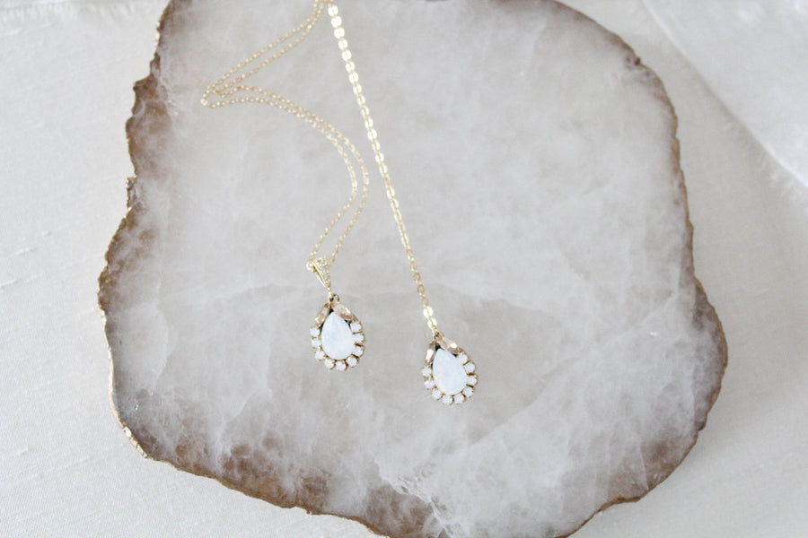 Delicate crystal Bridal backdrop necklace - GIGI - Treasures by Agnes