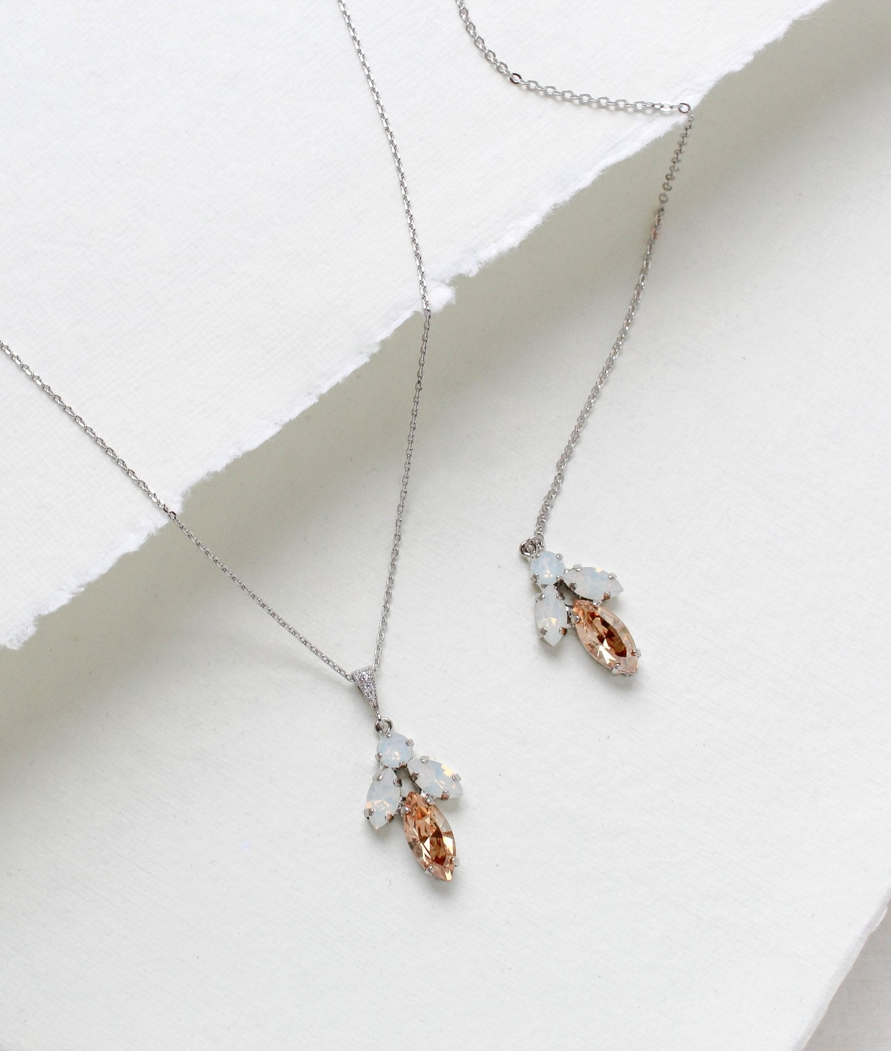 Delicate crystal bridal backdrop necklace - JOYCE - Treasures by Agnes