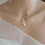 Delicate Swarovski crystal bridal backdrop necklace - JOYCE - Treasures by Agnes