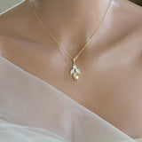 Delicate Swarovski crystal bridal backdrop necklace - JOYCE - Treasures by Agnes