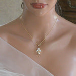 Delicate Swarovski crystal bridal backdrop necklace - JOYCE - Treasures by Agnes