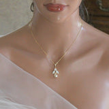 Delicate Swarovski crystal bridal backdrop necklace - JOYCE - Treasures by Agnes