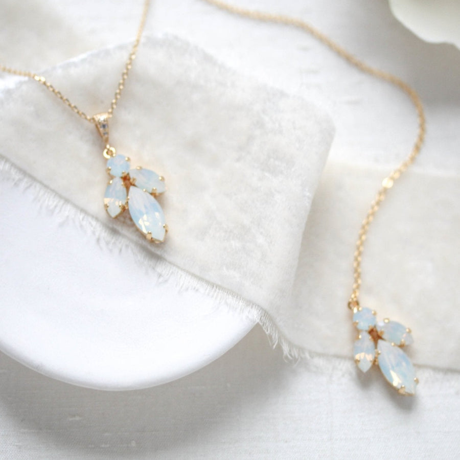 Delicate Swarovski crystal bridal backdrop necklace - JOYCE - Treasures by Agnes