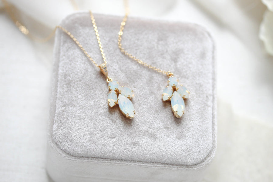 Delicate Swarovski crystal bridal backdrop necklace - JOYCE - Treasures by Agnes