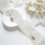 Delicate crystal bridal backdrop necklace - JOYCE