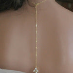 Delicate Swarovski crystal bridal backdrop necklace - JOYCE - Treasures by Agnes