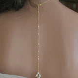 Delicate Swarovski crystal bridal backdrop necklace - JOYCE - Treasures by Agnes