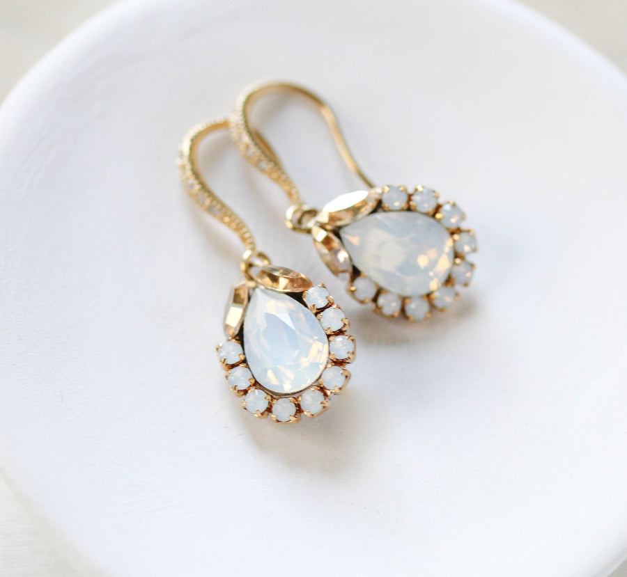 Delicate crystal drop bridal earrings - GIGI - Treasures by Agnes