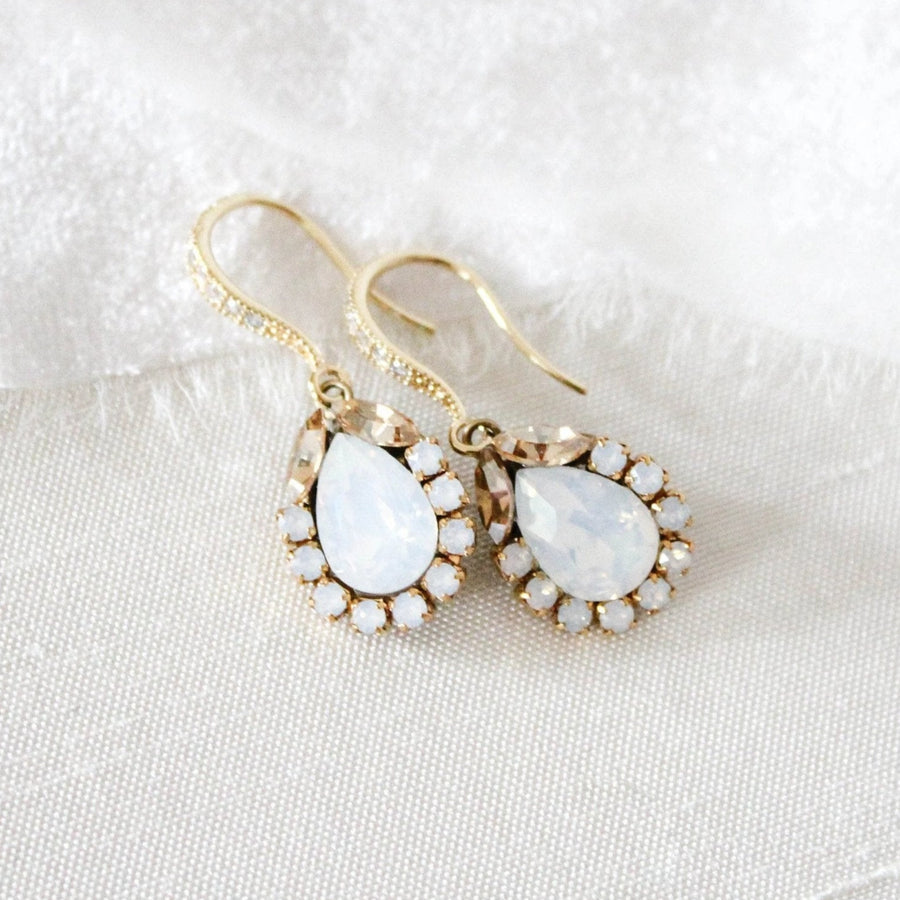 Delicate crystal drop bridal earrings - GIGI - Treasures by Agnes