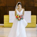 Delicate cubic zirconia Bridal backdrop necklace - KHLOE - Treasures by Agnes