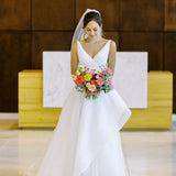 Delicate cubic zirconia Bridal backdrop necklace - KHLOE - Treasures by Agnes