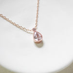 Delicate cubic zirconia Bridal backdrop necklace - KHLOE - Treasures by Agnes