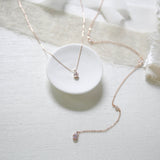 Delicate cubic zirconia Bridal backdrop necklace - KHLOE - Treasures by Agnes