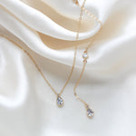 Delicate cubic zirconia Bridal backdrop necklace - KHLOE - Treasures by Agnes