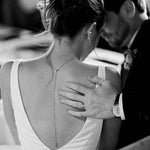 Delicate cubic zirconia Bridal backdrop necklace - KHLOE - Treasures by Agnes