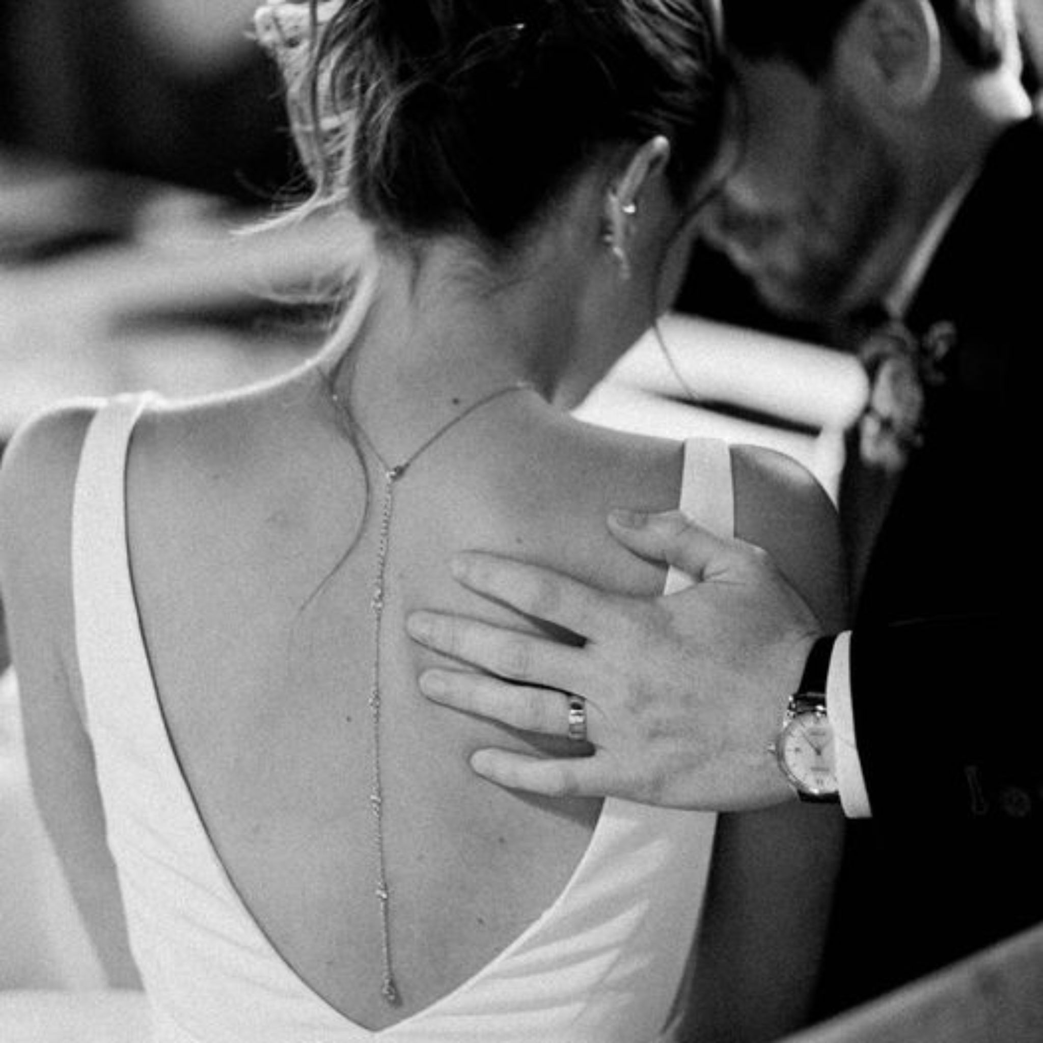 Delicate cubic zirconia Bridal backdrop necklace - KHLOE - Treasures by Agnes