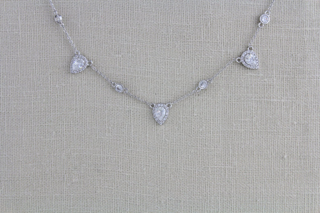 Delicate cubic zirconia bridal necklace - NORAH - Treasures by Agnes
