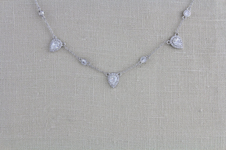 Delicate cubic zirconia bridal necklace - NORAH - Treasures by Agnes