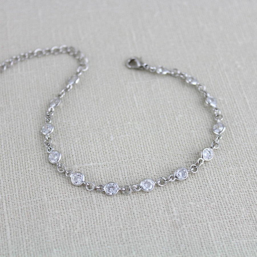 Delicate cubic zirconia rose gold Bridal or Bridesmaid tennis bracelet - KAYLA - Treasures by Agnes
