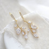 Delicate gold bridal necklace and earrings set - APRILLE