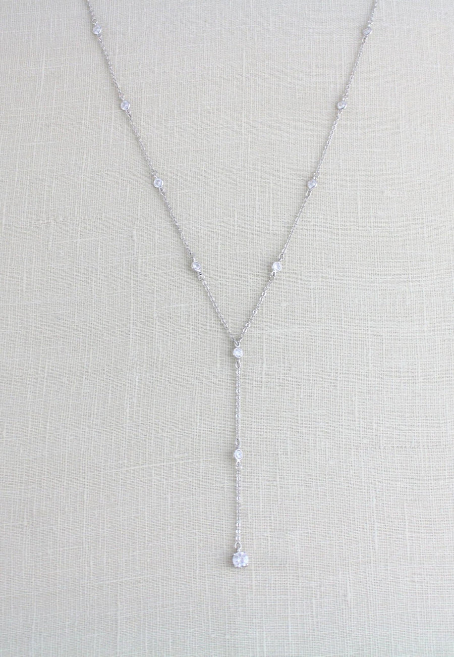 Delicate layered Bridal backdrop necklace - KAYLA - Treasures by Agnes