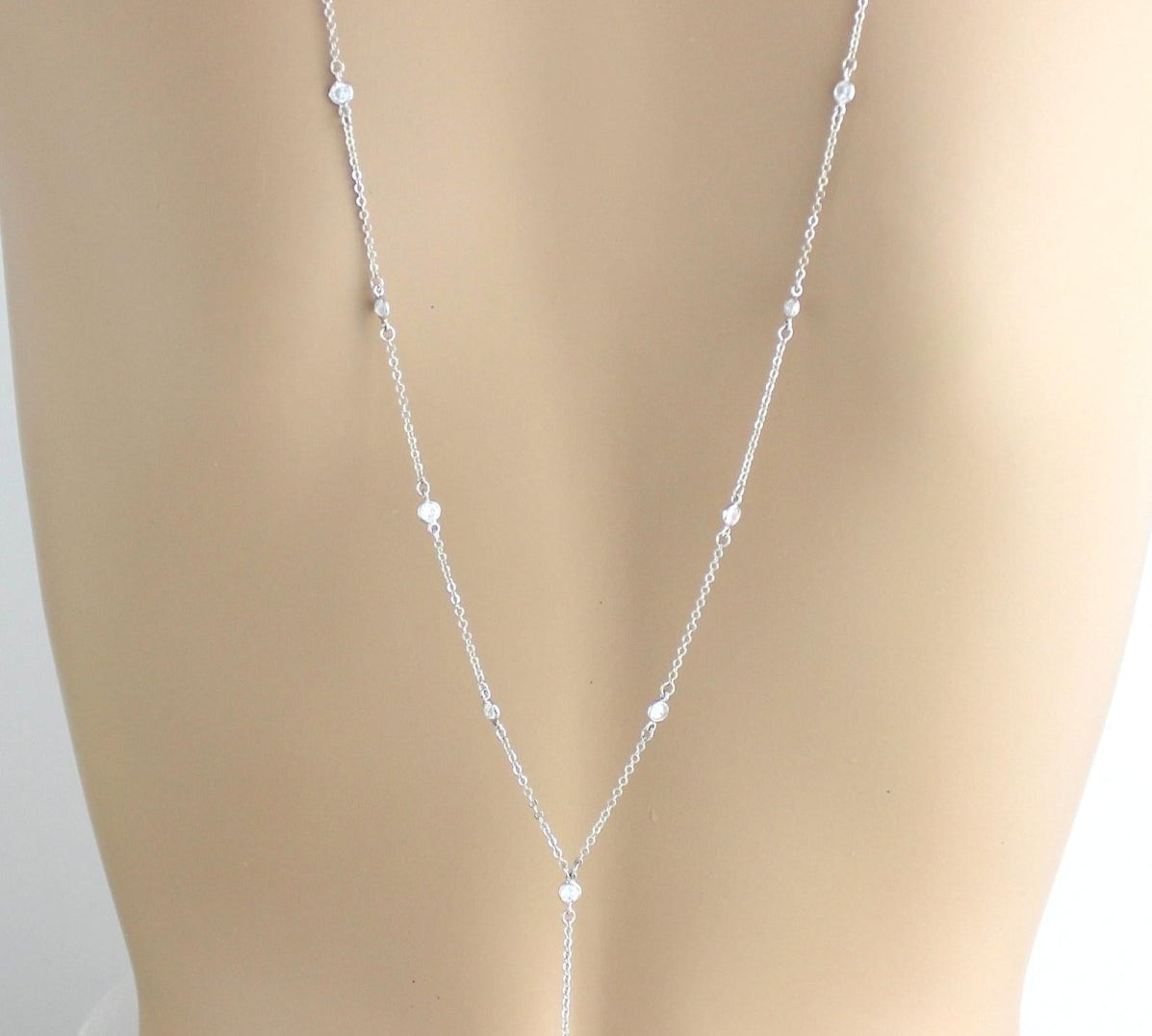 Delicate layered Bridal backdrop necklace - KAYLA - Treasures by Agnes