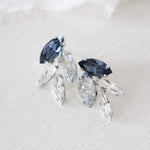Delicate navy Swarovski crystal stud earrings - CHRISTINA