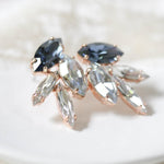 Delicate navy Swarovski crystal stud earrings - CHRISTINA
