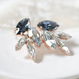 Delicate navy Swarovski crystal stud earrings - CHRISTINA