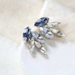 Delicate navy Swarovski crystal stud earrings - CHRISTINA