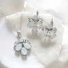 Delicate necklace and earrings for bride - Corinne