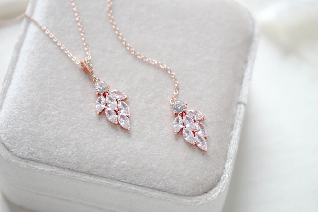 Delicate Rose gold Back necklace - KRISTEN