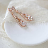 Delicate Rose gold Backdrop necklace and earring set - PRISCILLA - Treasures by Agnes