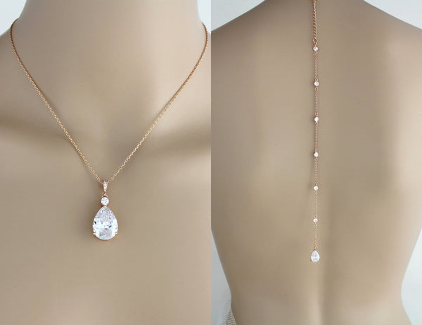 Delicate rose gold backdrop necklace - PEYTON - Treasures by Agnes
