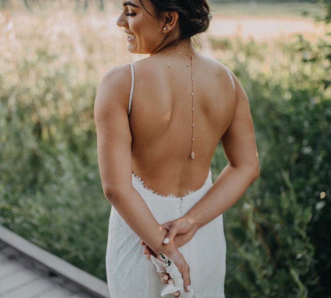 Delicate rose gold backdrop necklace - PEYTON - Treasures by Agnes