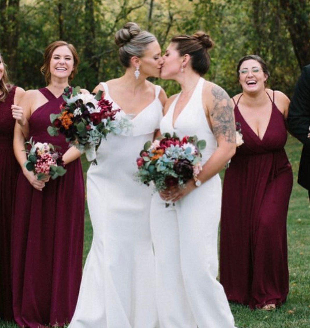 Delicate Rose gold Bridal back necklace - KAYLA