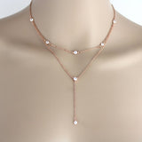 Delicate Rose gold Bridal back necklace - KAYLA - Treasures by Agnes
