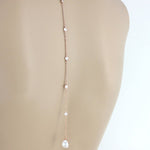 Delicate Rose gold Bridal back necklace - KAYLA - Treasures by Agnes