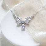 Delicate Rose gold Bridal backdrop necklace - JOSIE - Treasures by Agnes
