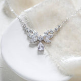 Delicate Rose gold Bridal backdrop necklace - JOSIE - Treasures by Agnes