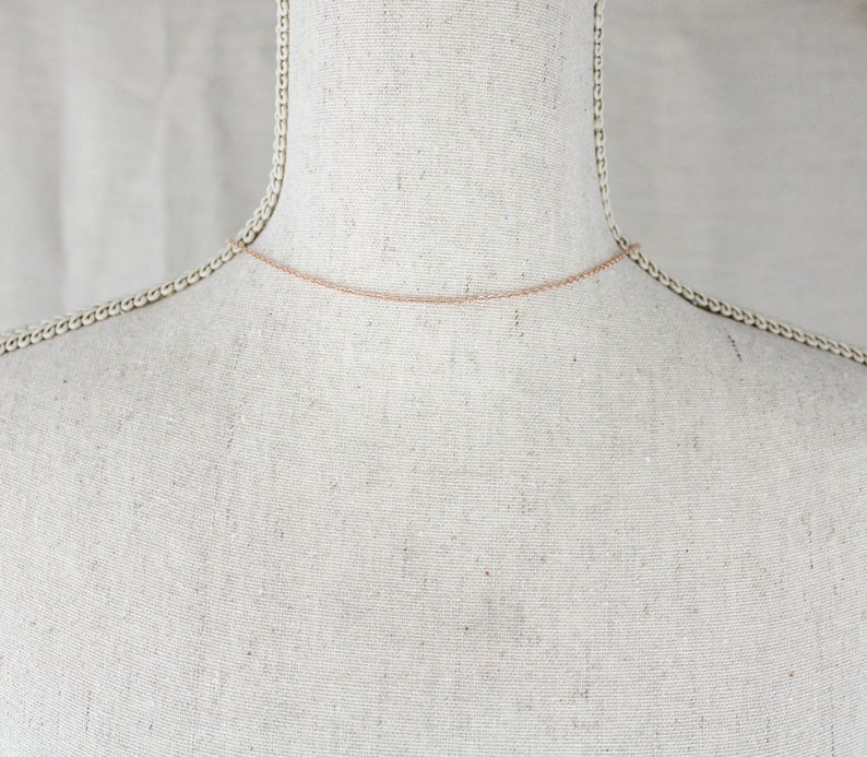 Delicate rose gold Bridal backdrop necklace - MICHELLE - Treasures by Agnes