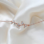 Delicate Rose gold bridal bracelet with Austrian crystals - JOY - Treasures by Agnes