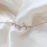 Delicate Rose gold bridal bracelet with Austrian crystals - JOY - Treasures by Agnes