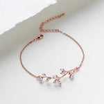 Delicate Rose gold bridal bracelet with Austrian crystals - JOY - Treasures by Agnes