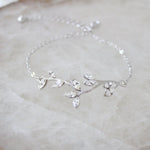 Delicate Rose gold bridal bracelet with Swarovski crystals - JOY - Treasures by Agnes