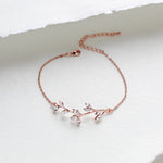 Delicate Rose gold bridal bracelet with Austrian crystals - JOY - Treasures by Agnes